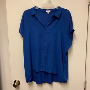 Valette Royal Blue Button-Down Blouse